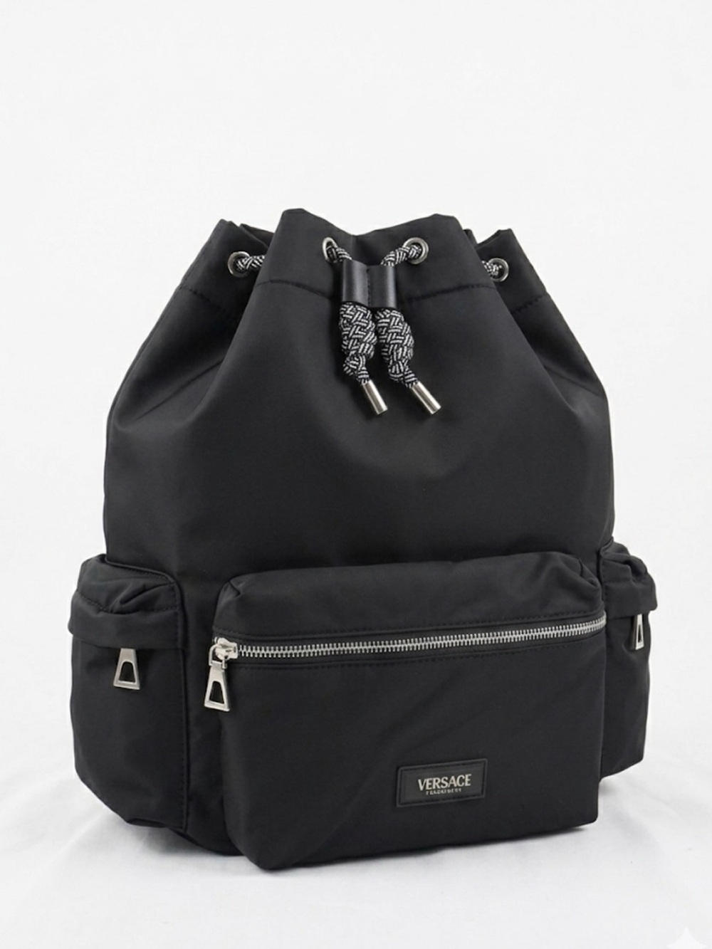 Versace Black Fragrance Backpack  Luxury Streetwear | Designer Logo